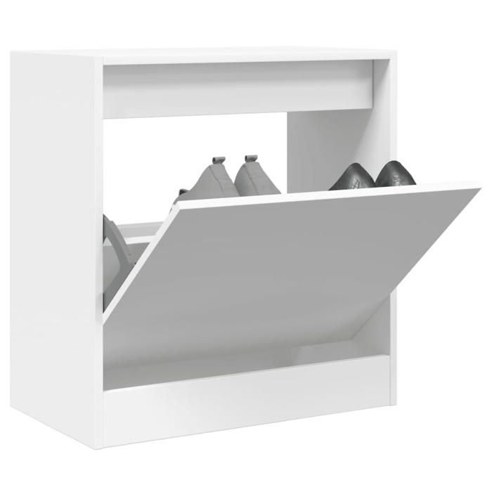 Meuble à Chaussures étroit Blanc 60x17x120 Cm - Range-chaussures Ouvert Avec étagères Réglables - Pour Couloir, Salon