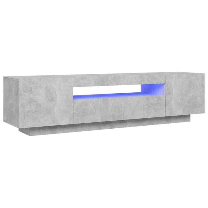 “Winter SaleTOP Armoire TV classique Gris - Meuble TV avec lumières LED gris béton 160x35x40cm PRO75435