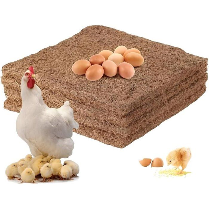 Comparer les prix de Lot 4 Revêtements Nichoirs Fibre Coco pour Poulailler Jardin Fournitures Avicoles (16x16cm)