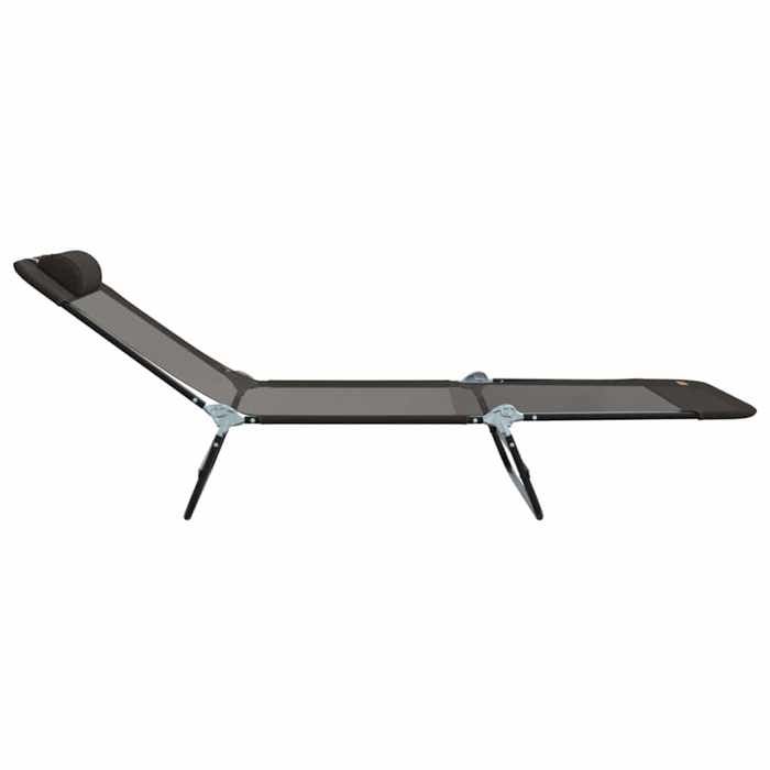 Sale 2026 Chaise longue/Transat - BURKE - 1 PLACE - pliante Noir 182 x 55 x 855 cm Textilène Cc1113