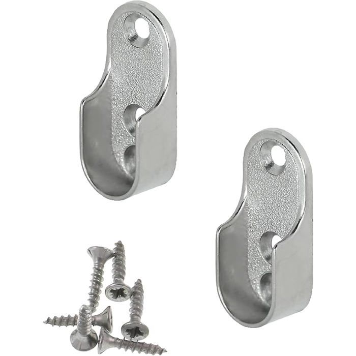 Support de tube darmoire ovale Support pour barre de penderie Armoire 30 x 15 mm OVA 2 pièces - Support 2 pièces