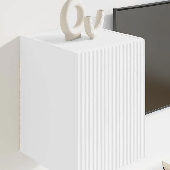 ARMOIRE TV - Blanc - Meuble TV mural - 1 PC - Blanc 30x31x40 cm Bois dingénierie T5030