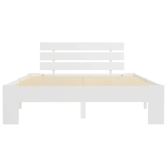 Structure de lit - sans matelas - blanc 140x200 cm bois de pin massif - pour adulte/enfant Jo005u