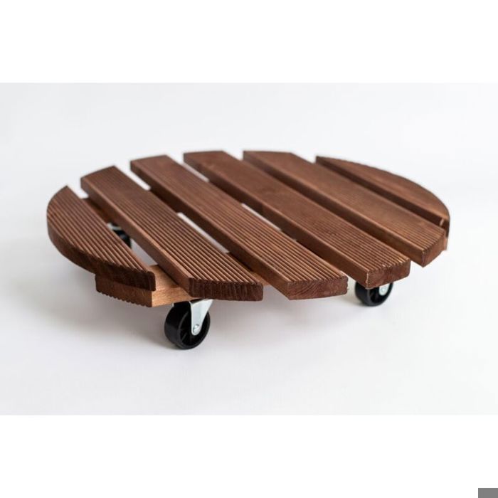 Plateaux Roulants pour Plantes 30cm Support avec Roulettes Pivotantes et Verrouillables Capacite 40 KG Marron