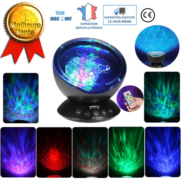 Lampe de projection led noire créative technologie - Aueq - innovante avec télécommande audio coloré aide au sommeil plastique en