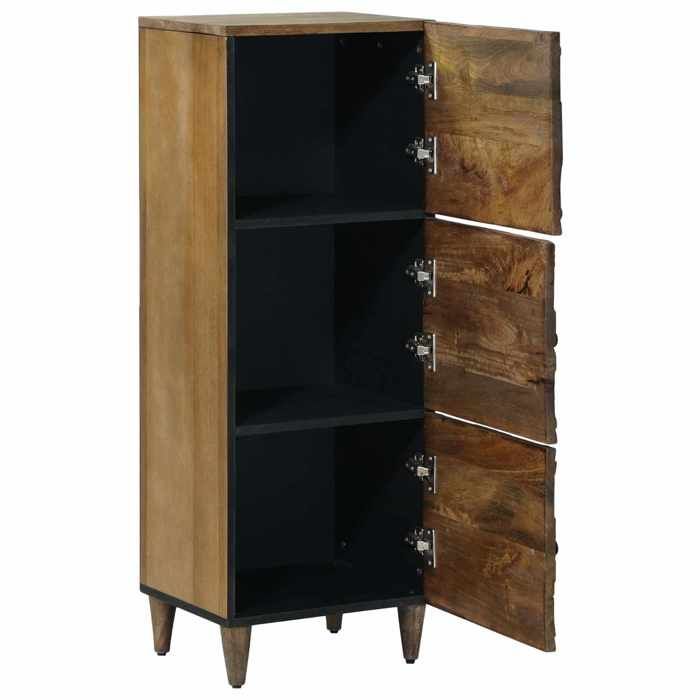 Buffet haut - vidaXL - manguier massif - marron - 40 x 335 x 110 cm - 3 étagères - 3 portes pivotantes 90° 4291666