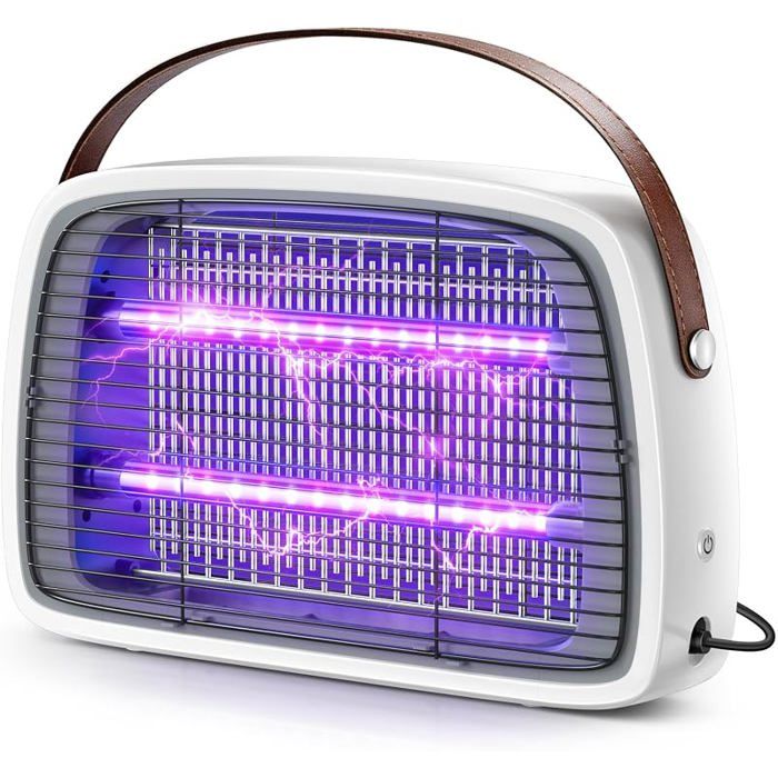 Lampe Anti Moustique4200V 2x20W LED Tue Mouche Electrique Piège Moustiques Silencieux avec Bac Amovible Destructeur d’Insectes