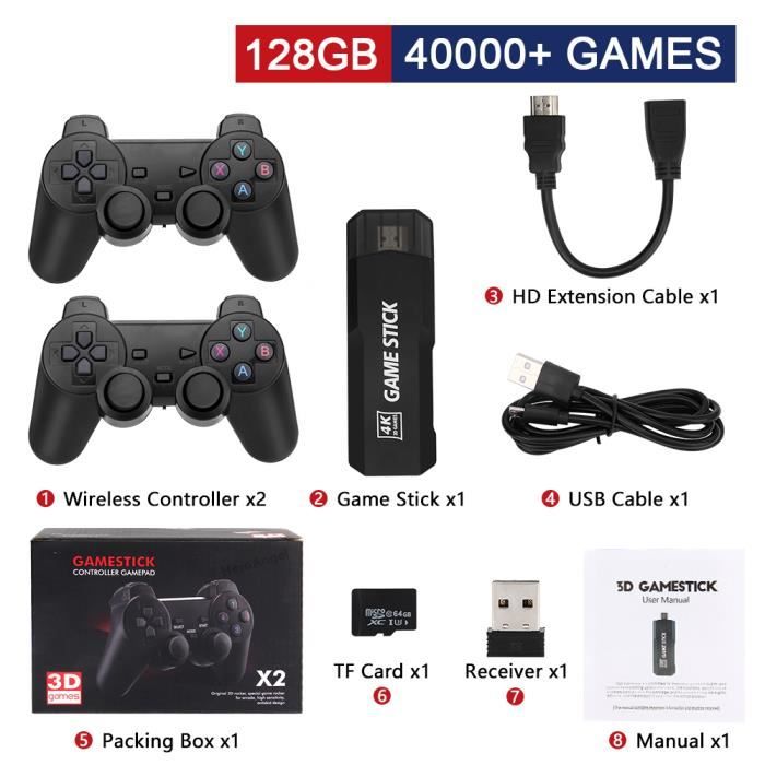 128G 40000 Jeux-Console de jeu vidéo rétro X2 GD10, sortie 4K, clé de jeu, système Emuelec 4.3, 2.4G, manet