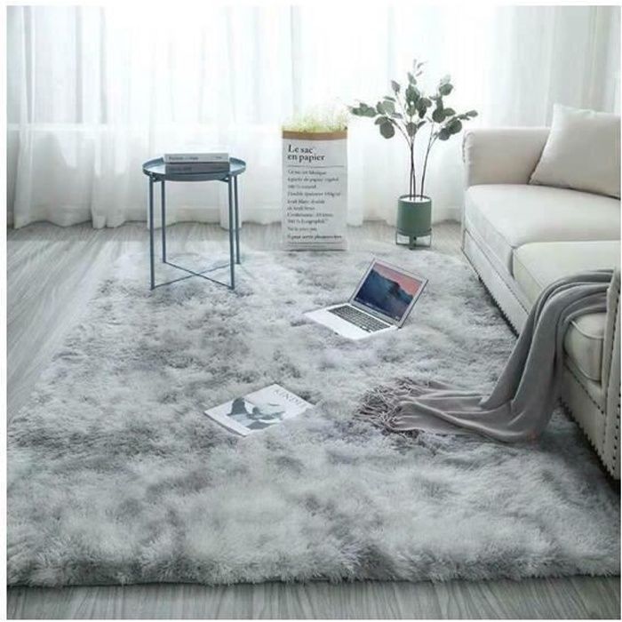 tapis shaggy gris clair 120 x 160 cm fibre de polypropylene souple tapis de salon longues pile hauteur 4cm tapis de sol interieur achat vente tapis polypropylene cdiscount