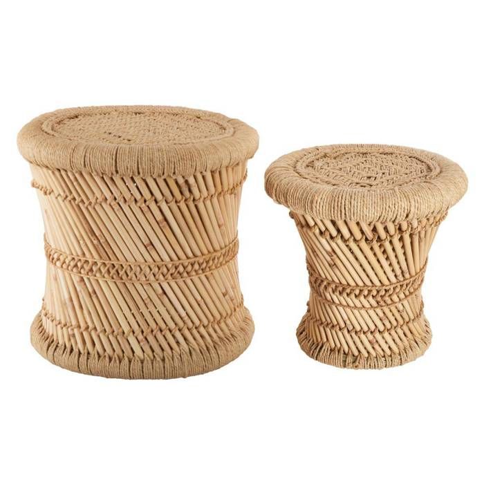 Lot de 2 tables gigognes Ilyan bambou D30/37cm - Atmosphera Créateur dintérieur