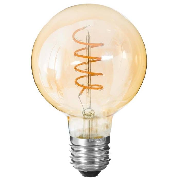 Ampoule LED Globe ambre torsadé D11cm E27 - Atmosphera Créateur dintérieur