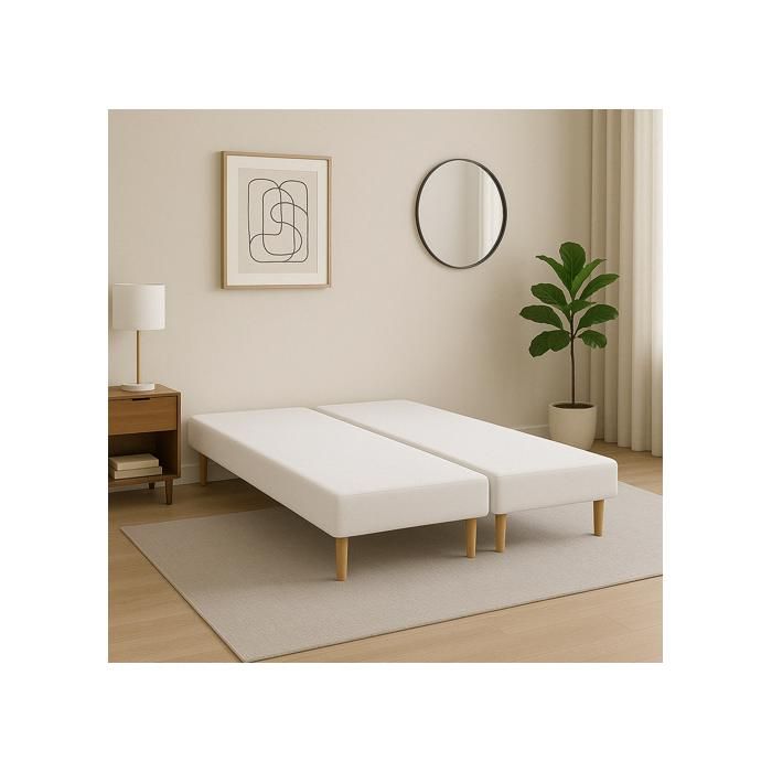 SOMMIER TAPISSIER blanc 90x200x2 (180x200) avec PIEDS offerts FABRICATION FRANÇAISE HAUTEUR 27 cm - som90x200x2