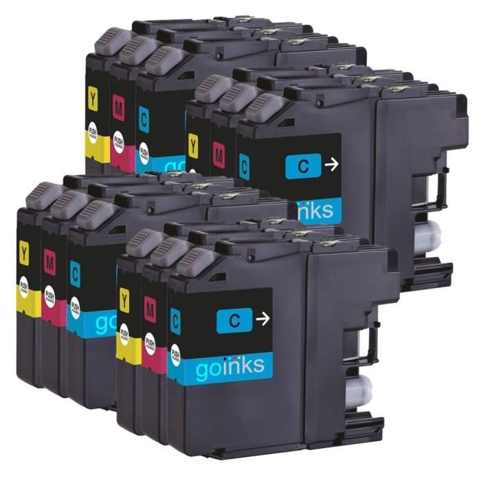 Pack de 12 cartouches d'encre non OEM Brother : série LC1100 LC990
