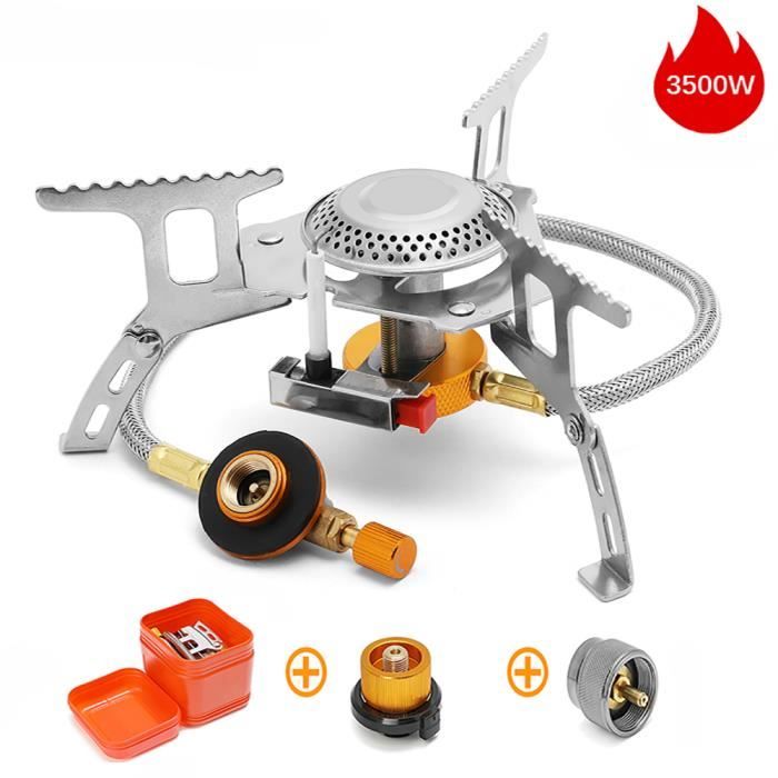 Cuisinière Portable 1.2 KW Cuisinière Camping Gaz 2 Feux VINCO - Puissance 1.2 KW Par Brûleur - Alimentation GPL - Dimensions 60x33x9 Cm Cuisiniere Gaz