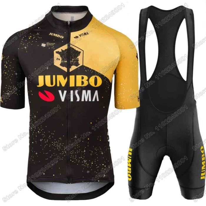 L - Maillot de Cyclisme Jumbo Visma France Tour pour Homme,Vêtements de cyclisme Wout van Aert Champion de Be