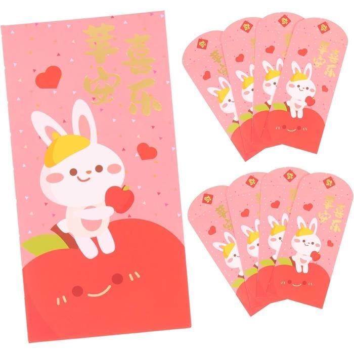 6 ENVELOPPES ROUGES Du Nouvel An Chinois, Paquets Rouges, Dragon Année