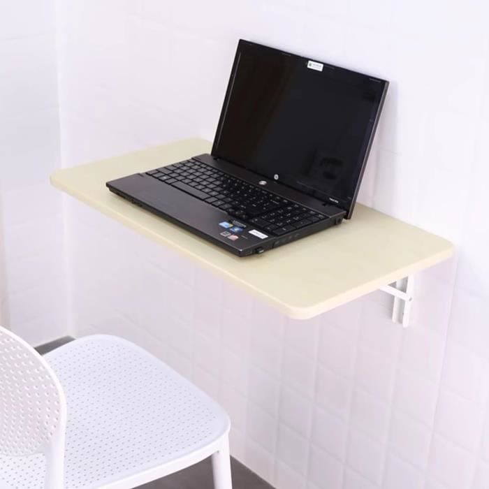 Table Murale Pliante En Bois Massif (pin) - 50x30 Cm - Idéale Petit Espace Cuisine, Bureau, Balcon - Charge 80 Kg