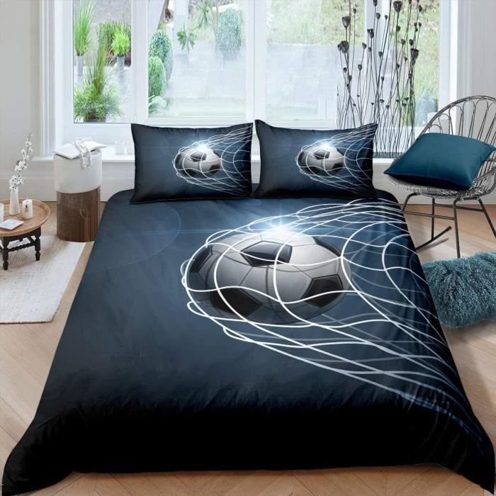 Housse De Couette 160X200 Foot - Parure De Lit Microfibre Avec