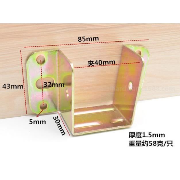 2 Connecteurs De Lit Häfele En Acier - Pour Poutres Centrales, Sommier à Lattes, Hauteur 39 Mm, Longueur 67 Mm | Ferrures De Lit Suspension