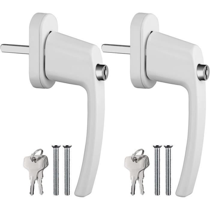 Poignées De Fenêtre Verrouillables Avec Bouton Poussoir 2Pcs Poignée De ...