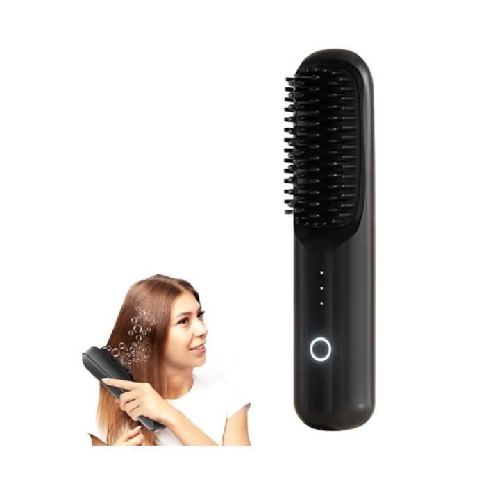 Brusheo Hair Pro Brusho Hair Pro 2 en 1 Brosse Lissante pour Cheveux Sans Fil Fer à Lisser à ions négatifs 3 températures - sh