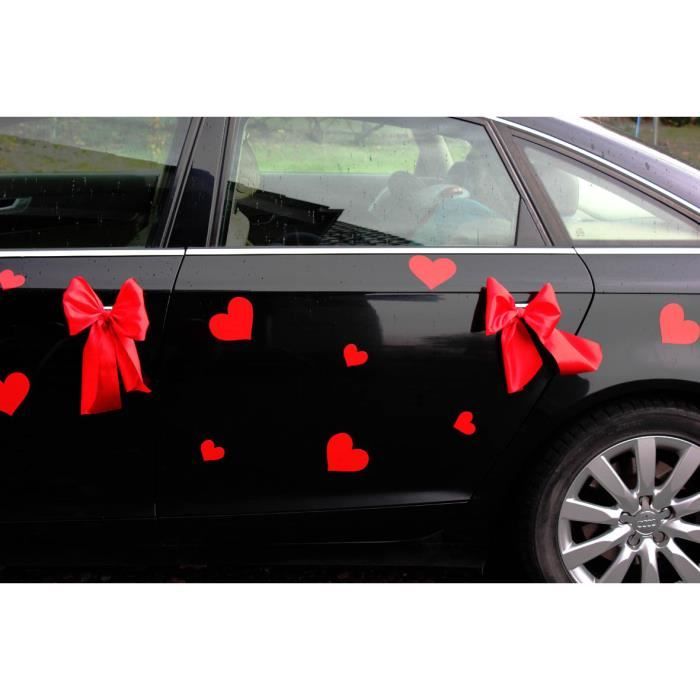 Decoration Voiture Mariage Sans Fleurs Coeurs Magnetique Satin