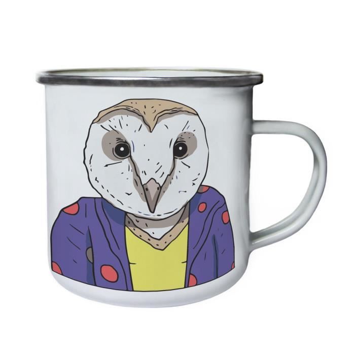 280ml Tasse Chouette Dans La Beaute Du Corps Humain Drole Retro Etain Email Tasse 10oz 280ml A6e Cdiscount Maison