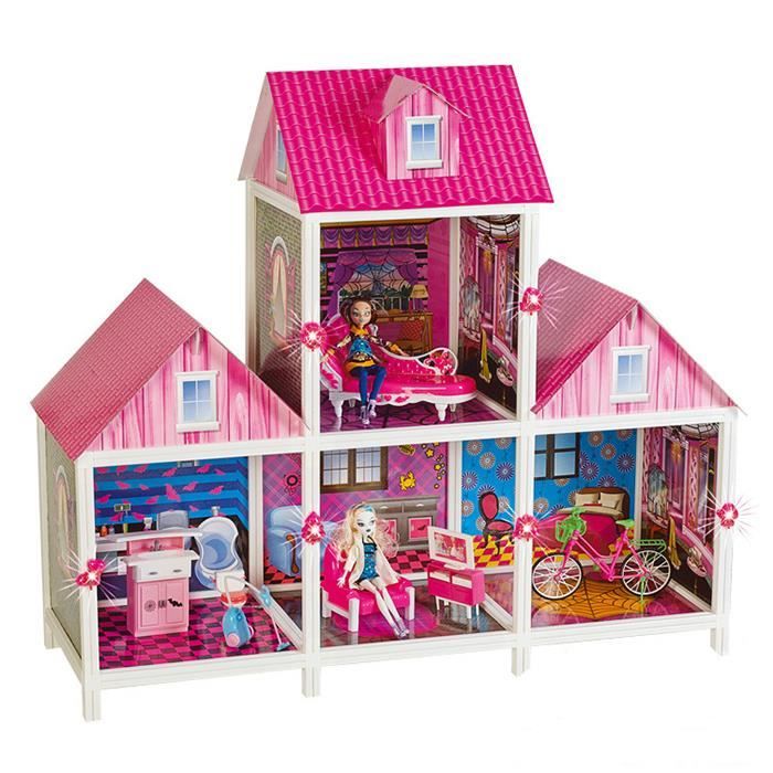 Maison De Poupee Monster High 4 Chambre Rose Achat Vente