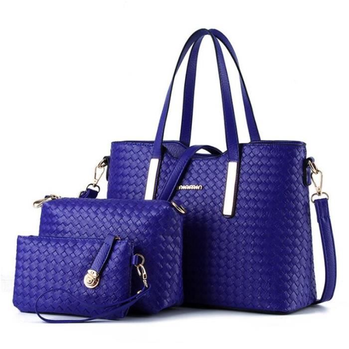 Sac à Main/sac Bandoulière Noir Pour Femme - 3 Compartiments Intérieurs, Bandoulière Réglable, En Simili Cuir (vinyle), Taille Moyenne