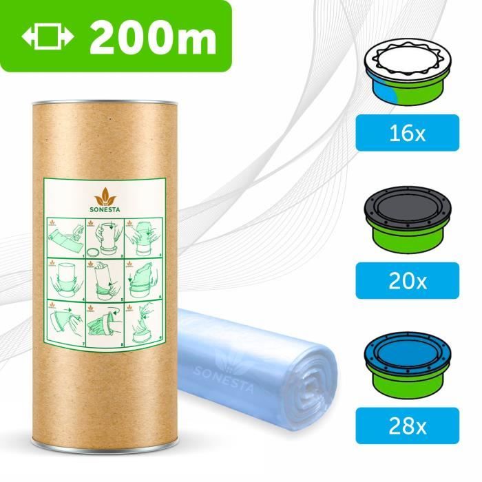 200 M. - ECO Recharge de poubelle à couches Compatible Sangenic TEc & Simplee | Angelcare | Litière Litter Locker II | Recharge é