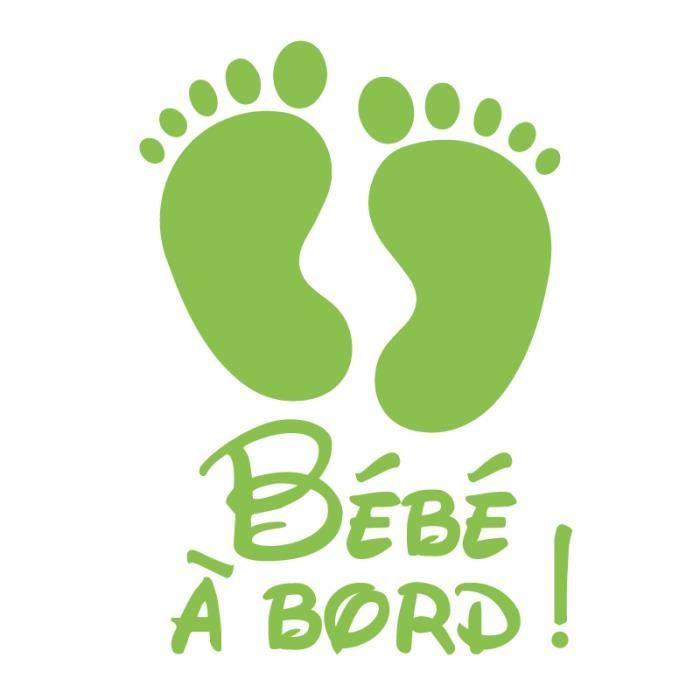 Adzif Biz Sticker Bebe A Bord Petits Pieds Dimensions 7 5 X 10 5 Cm Couleur Vert Tilleul Aspect Brillant Adhesif Cdiscount Puericulture Eveil Bebe