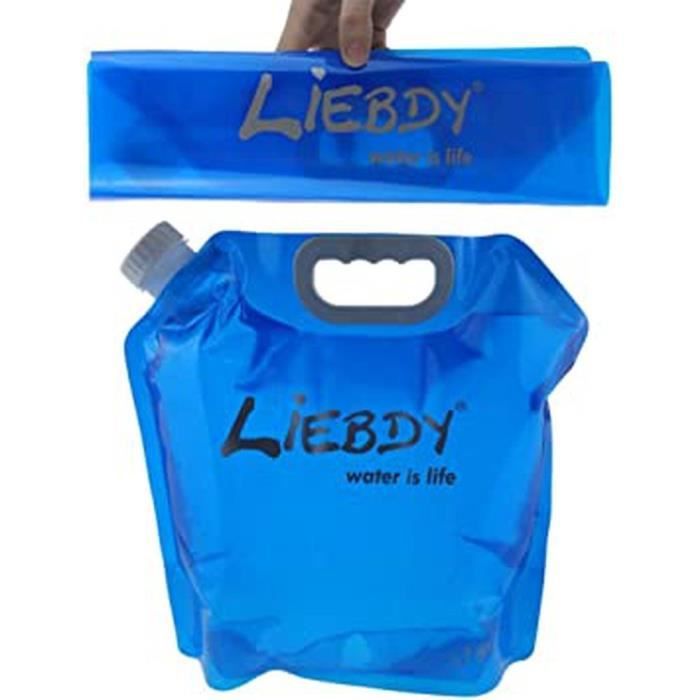 Bidon D'eau Pliable 15L Sans BPA – Compact (25x25x8 Cm), 250 G, Robinet Intégré, Pour Camping Et Urgence