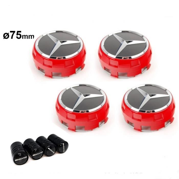 Lot De 4 Cache-moyeux De Roue De Voiture, 75 Mm, ABS Avec 4 Bouchons De