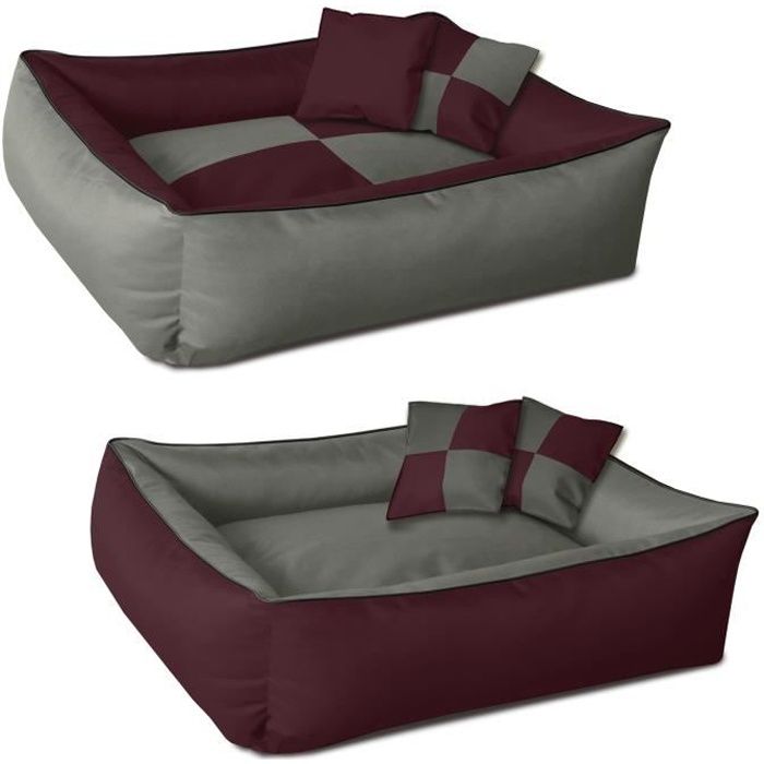 Meilleurs prix pour BedDog MAX QUATTRO 2en1, lit pour chien , Panier corbeille, coussin de chien [M env. 70x55cm, CHERRY-ROCK (bordeaux/gris)]