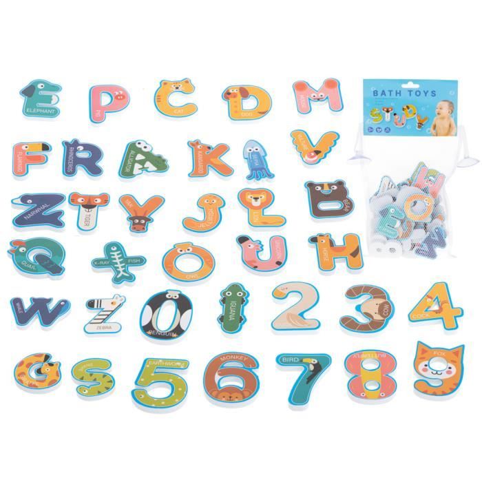 Lot De 2 Sets De Lettres Et Chiffres De Bain En EVA - Adhésifs, Flottants, éducatifs Pour Enfants - Apprentissage En S'amusant