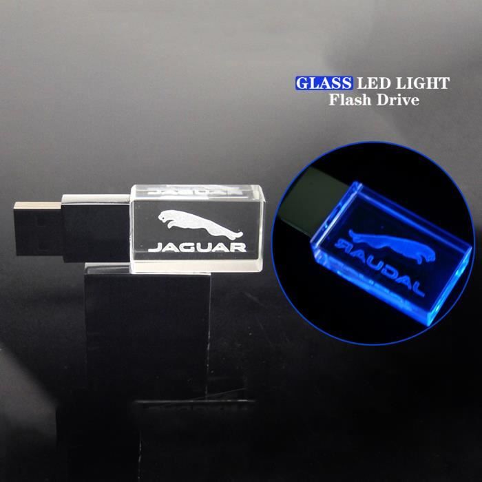 64 Go Cle Usb Pour Jaguar Logo De Voiture Bleu Lumiere Prix Pas