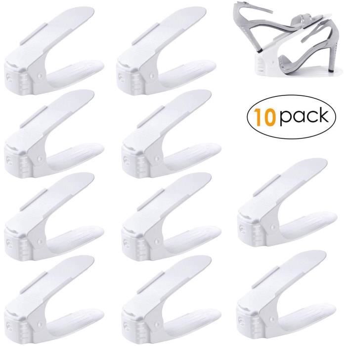 Support à Chaussures - Réglable - Blanc - ABS - Taille L25.5xL10xH7