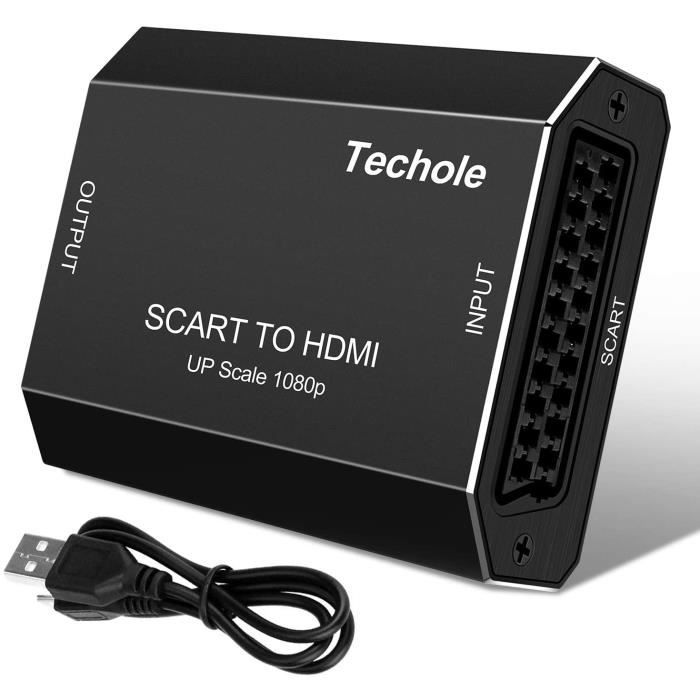 Techole Convertisseur Péritel vers HDMI Aluminium, Scart to HDMI