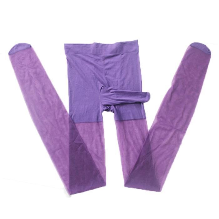 Violet Collant fourreau avec poche pour pénis pour Femme et homme, Collant Sexy pour