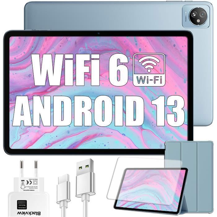 Blackview Tab 30 WiFi Tablette Tactile 10.1 pouces HD+ IPS Android 13Go WiFi 6 RAM 6 Go ROM 64 Go-SD 128 To 5100mAh – Bleu