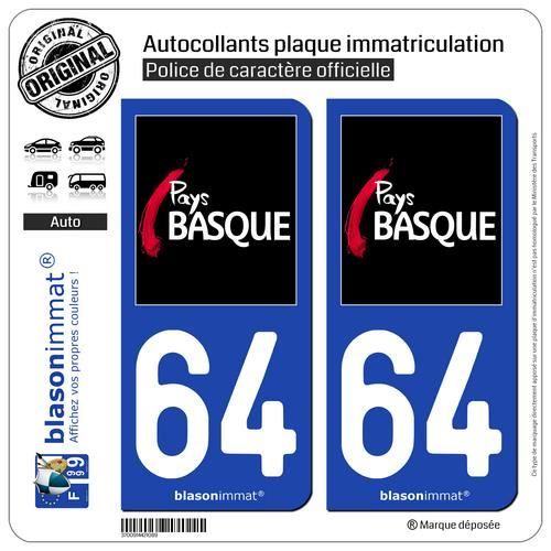 2 Stickers De Plaque D Immatriculation Auto 64 Pays Basque Tourisme Achat Vente Plaque Immatriculation 2 Stickers De Plaque Cdiscount