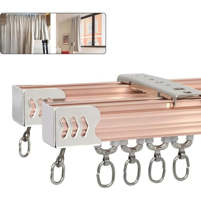 Rail à Rideau Double Plafond En Aluminium - 320 Cm, Blanc, Pour Séparation De Pièces