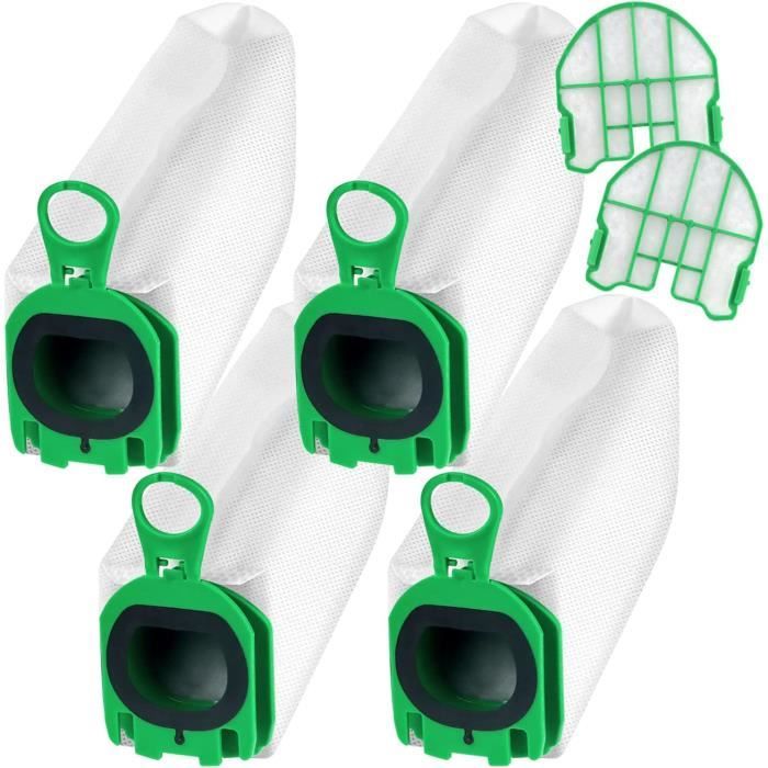 SEEALLDE 10 Sacchetti Per Aspirapolvere Vorwerk Folletto VB100 E FP100, Ricambio Filtro 4 Strati, Anti-Allergici