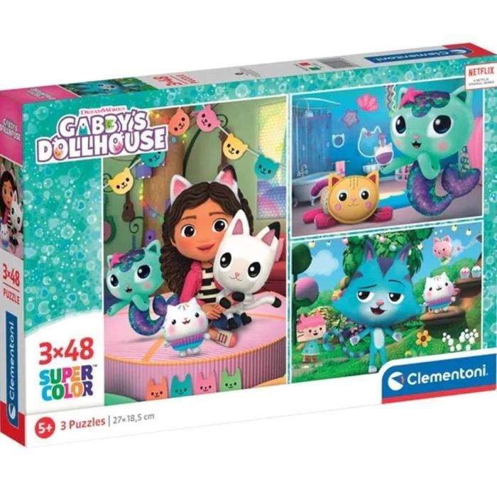 Puzzle Gabby's Dollhouse 3x48 - Clementoni - Dessins animés et BD ...
