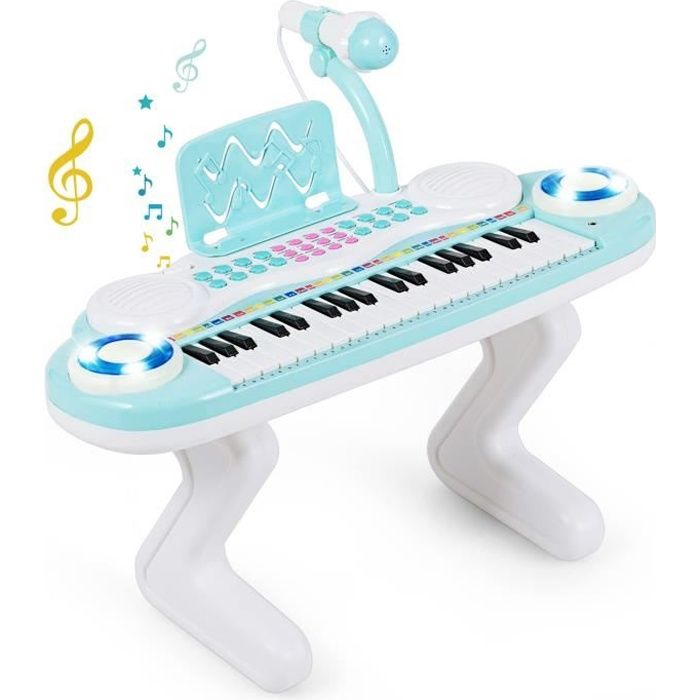 Piano Enfant 37 Touches Avec Micro - Sons Et Lumières - Cadeau Éducatif Pour 3 Ans Et Plus