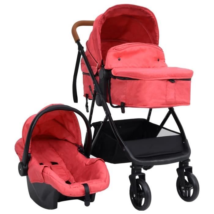 SWEET Poussette pour b b 3 en 1 Rouge et noir Acier AB10333 85670