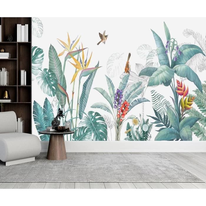 3D Papier Peint Panoramique Jungle Soie Vert Plante Tropicale 400x280cm ...
