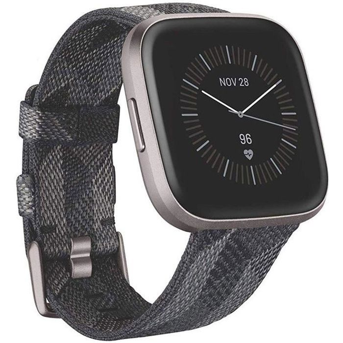 FITBIT Versa 2 - Montre connectée - Gris brume / Gris fumé tissé