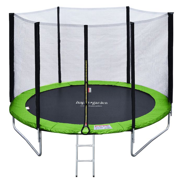 Pack Premium Trampoline &Oslash;245cm vert et bleu avec filet + &eacute;chelle + b&acirc;che + kit d'ancrage