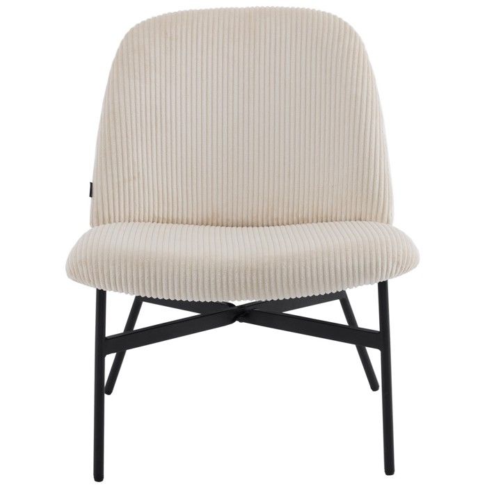Fauteuil en velours côtelé beige - Petra